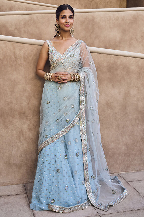Akasa Gharara Set, Powder Blue, image 1